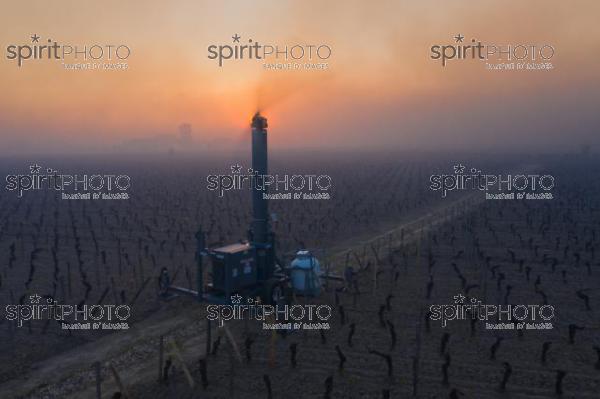 Aerial view, Anti-frost wind machine in vineyard during sub-zero temperatures of 7 April 2021. Pomerol. Gironde, France. [Pomerol / Bordeaux] (DJI_0064.jpg)